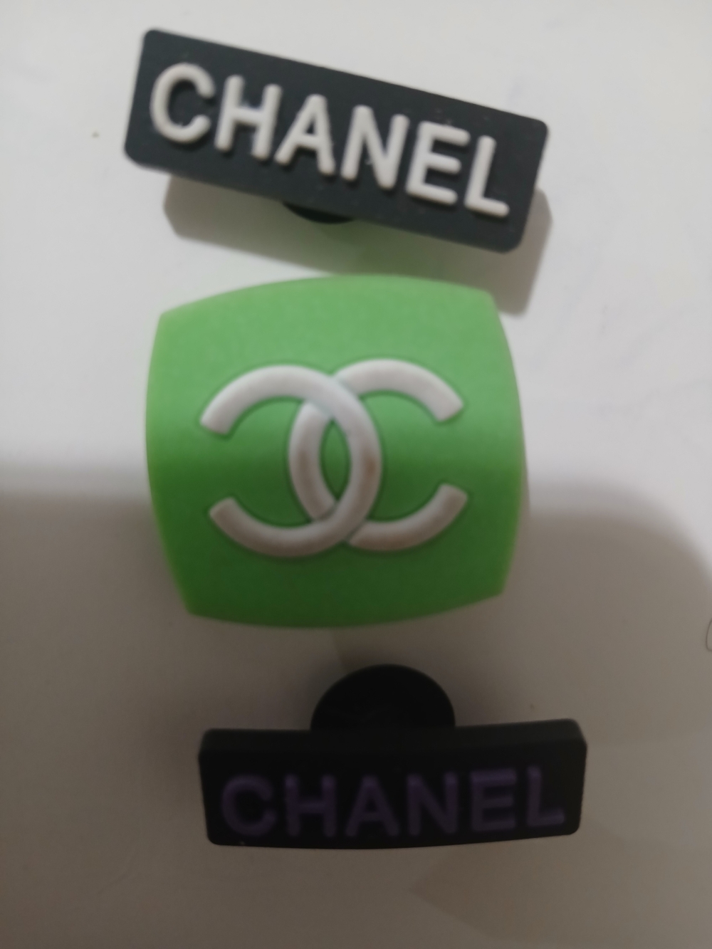 Chanel Green CC Logo Shoe Charms